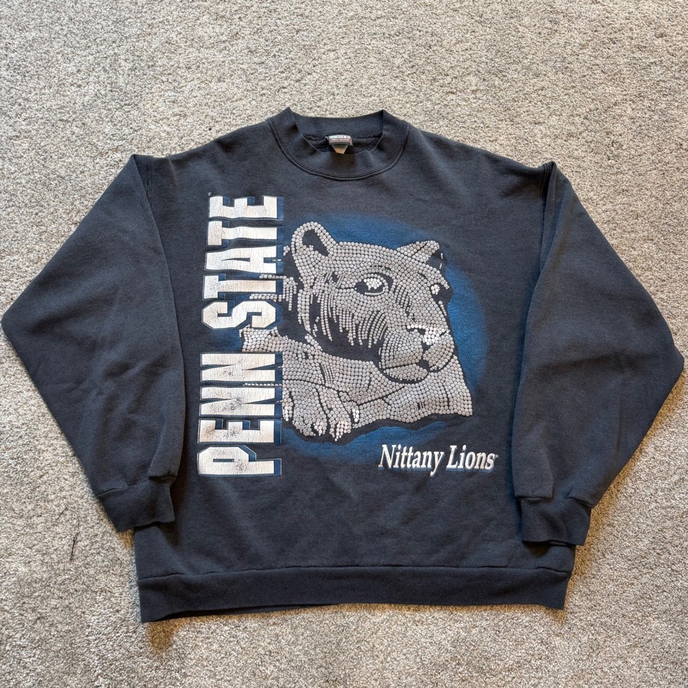Vintage Penn State Nittany Lions Harley-Davidson Sweatshirt Black XL Boxy 90s